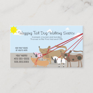 Professional Dog Walking Service Business Card