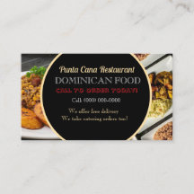 Professional Dominican Food Business Card - Custom
