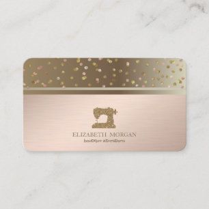 Professional Dots Gold Glitter Sewing Machine  Business Card