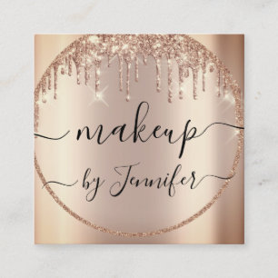 Professional  Drips 6 Punches Custom Logo Lashes Square Business Card