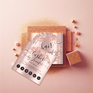 Professional  Drips 6 Punches Hair Lash Wax Makeup Square Business Card