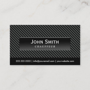 Professional Driver Cool Black Stripes Chauffeur  Business Card