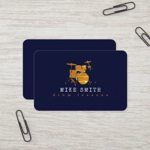 Professional Drum Teacher   Cool Drummer Business Card