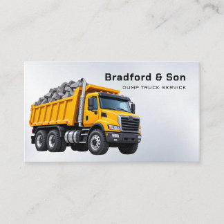 Professional Dump Truck Chrome Business Card