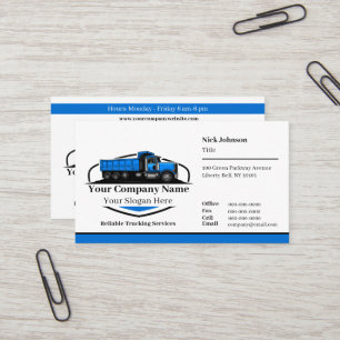 Professional Dump Truck Hauling Company QR Code Business Card