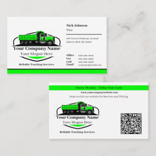 Professional Dump Truck Hauling Company QR Code Business Card