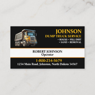 Professional Dump Truck Service Business Card