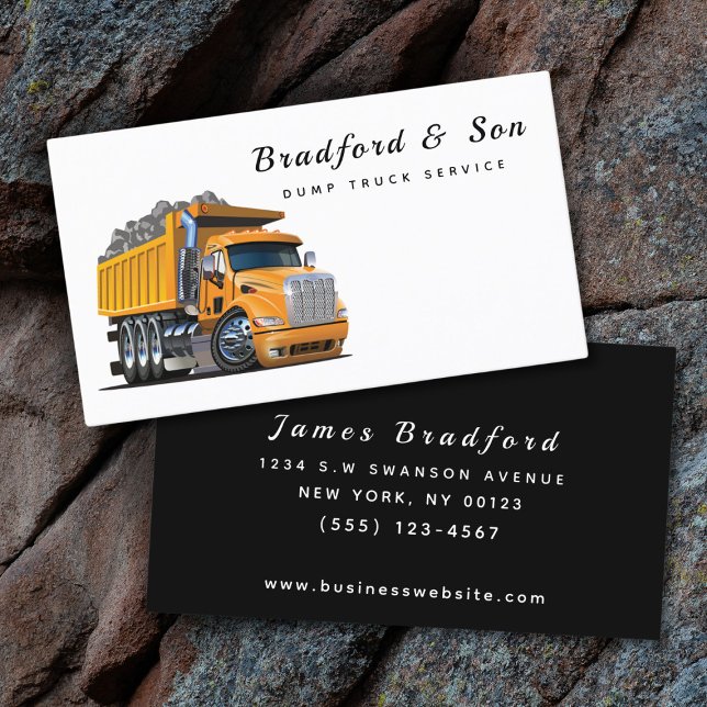Professional Dump Truck Service Company Business Card (Creator Uploaded)