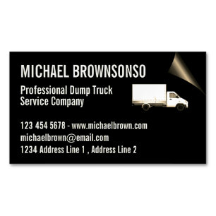 Professional Dump Truck Service Company Magnetic Business Card