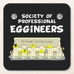 Professional Eggineers Square Paper Coaster