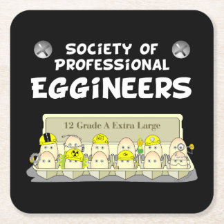 Professional Eggineers Square Paper Coaster