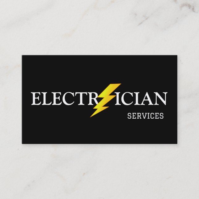 Professional Electrical Contractor - Electrician Business Card (Front)