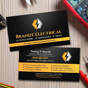 Professional Electrical Contractor - Electrician Business Card