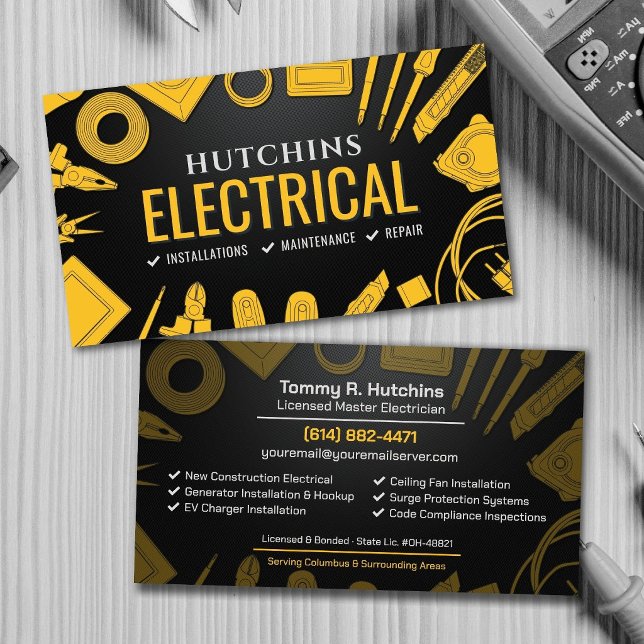 Professional Electrical Contractor - Electrician Business Card (Creator Uploaded)
