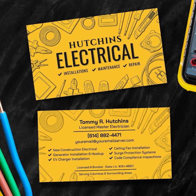 Professional Electrical Contractor - Electrician Business Card (Creator Uploaded)