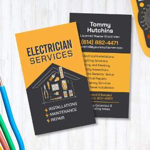 Professional Electrical Contractor - Electrician Business Card