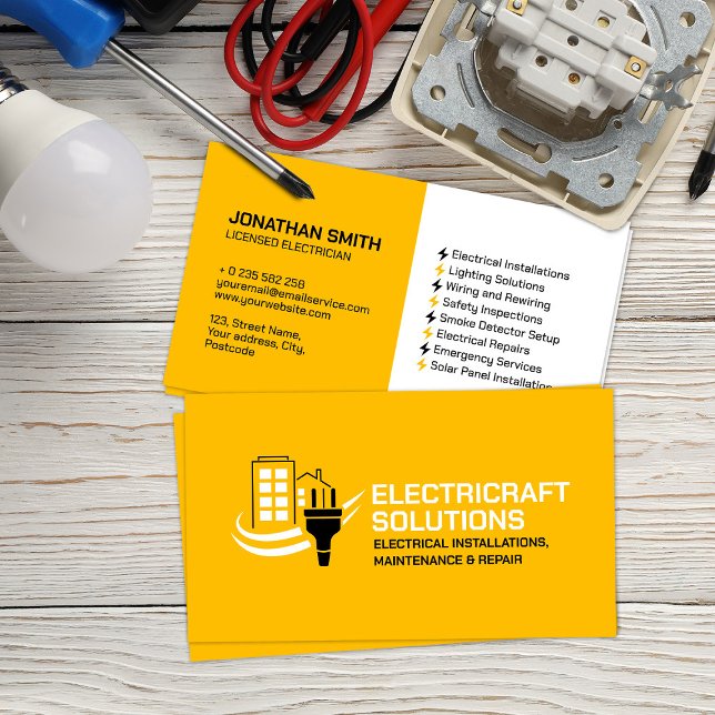 Professional Electrical Contractor - Electrician Business Card (Creator Uploaded)