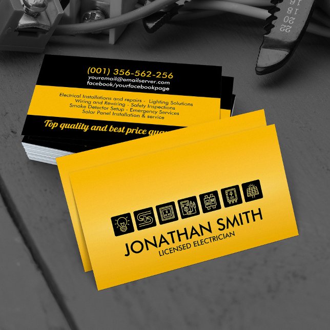 Professional Electrical Contractor - Electrician Business Card (Creator Uploaded)