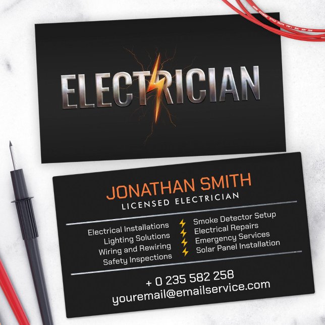 Professional Electrical Contractor - Electrician Business Card (Creator Uploaded)