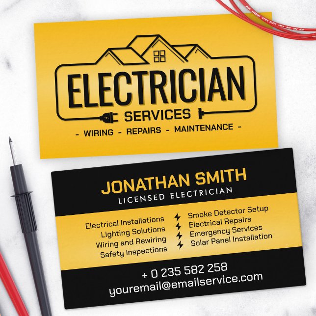 Professional Electrical Contractor - Electrician Business Card (Creator Uploaded)