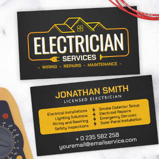 Professional Electrical Contractor - Electrician Business Card