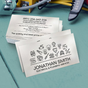 Professional Electrical & Plumbing Contractor Business Card