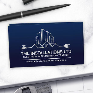 Professional Electrical & Plumbing Contractor  Business Card