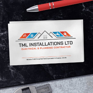 Professional Electrical & Plumbing Contractor  Business Card