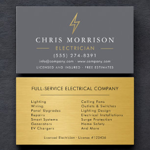 Professional Electrician Industrial Gold  Business Card