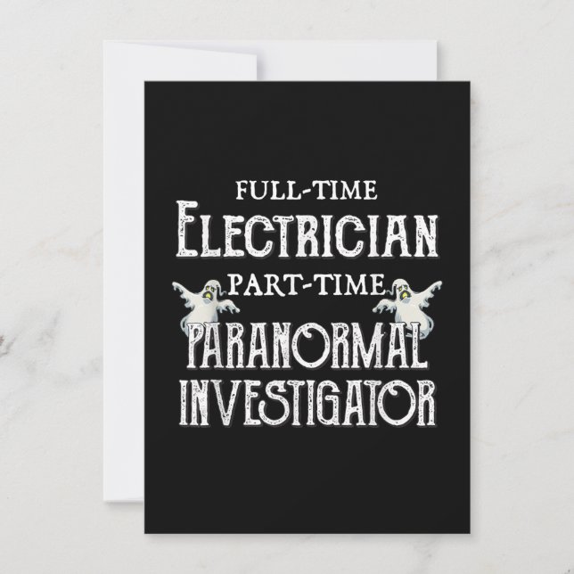 Professional Electrician Part-Time Paranormal Gift Card (Front)