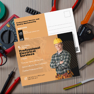 Professional Electrician Service Direct Mail Postcard