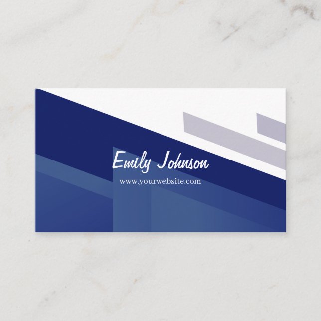 Professional Elegance in Blue Business Card (Front)