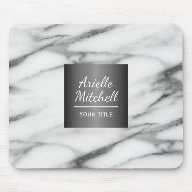 Professional Elegant Alabaster Marble Pattern Mouse Mat (Front)