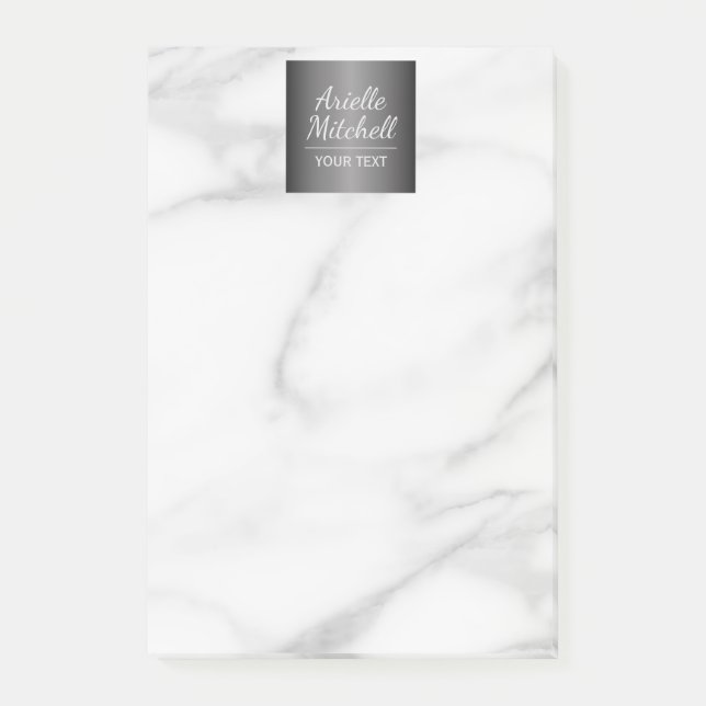 Professional Elegant Alabaster Marble Pattern Post-it Notes (Front)