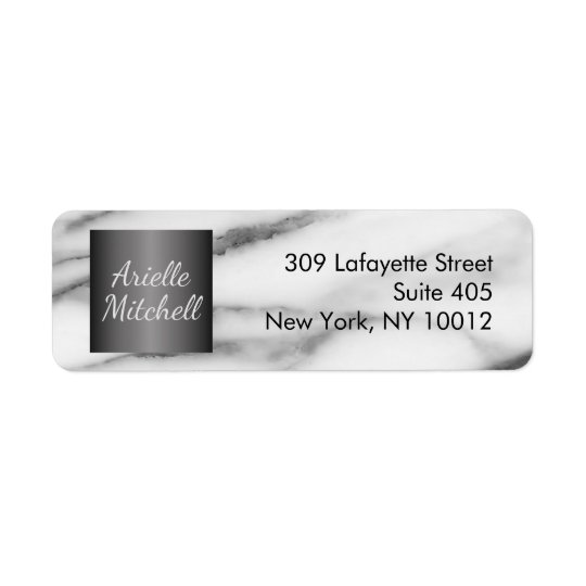 Professional Elegant Alabaster Marble Pattern Return Address Label