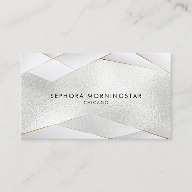 Professional Elegant Angular Facets Frost Opal Business Card (Front)