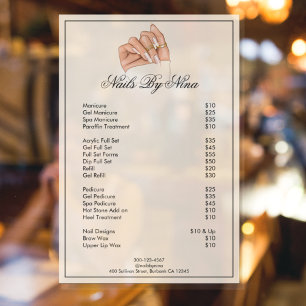 Professional Elegant Beauty Salon Price List  Window Cling