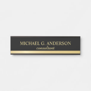Professional Elegant Black and Gold Door Sign