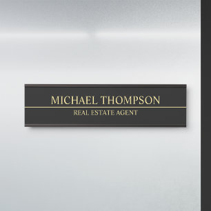 Professional Elegant Black and Gold Door Sign