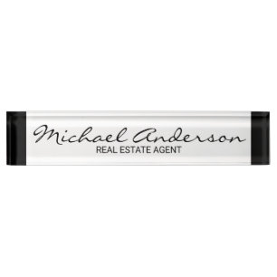 Professional Elegant Black and White Nameplate