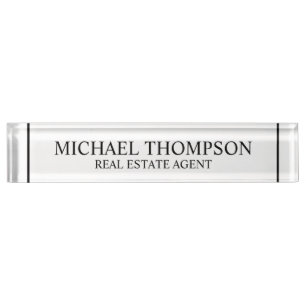 Professional Elegant Black and White Nameplate