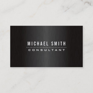 Professional Elegant Black Brushed Metal Modern Business Card