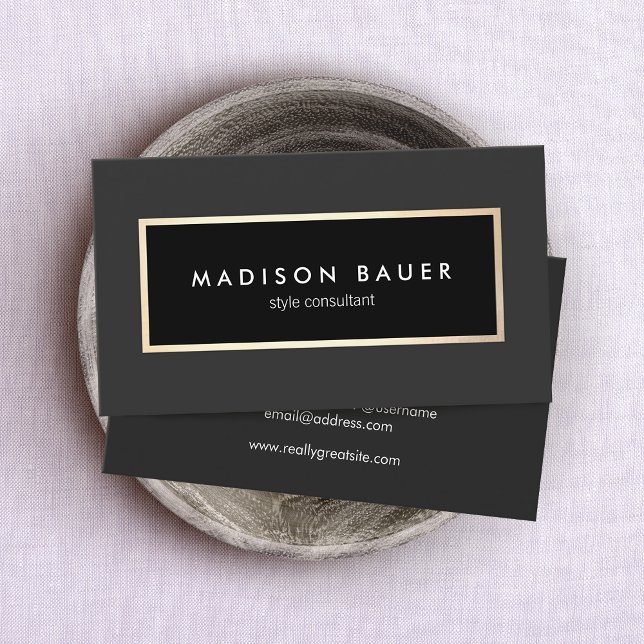 Professional Elegant Black Gold Business Card (Creator Uploaded)