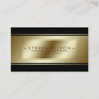 Professional Elegant Black Gold Faux Modern Business Card