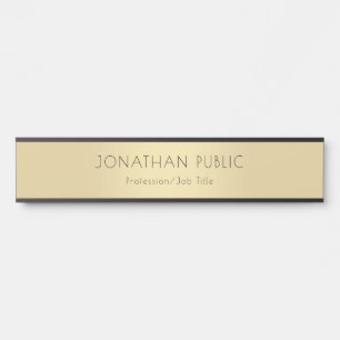 Professional Elegant Black Gold Glamour Template Door Sign
