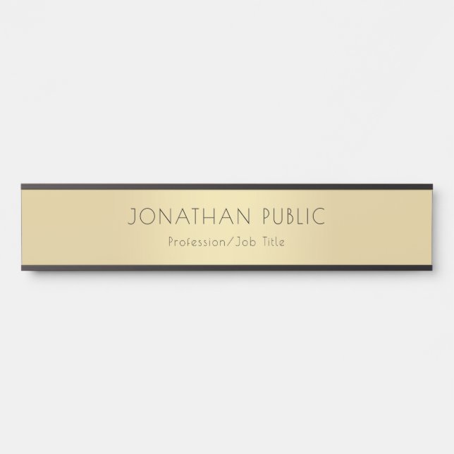 Professional Elegant Black Gold Glamour Template Door Sign (Front)
