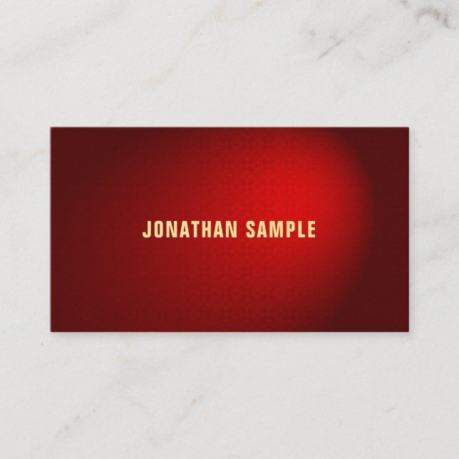 Professional Elegant Black Red Damask Template Business Card (Front)