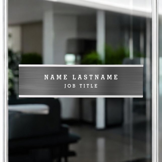 Professional Elegant Black White Desk Door Sign (Creator Uploaded)