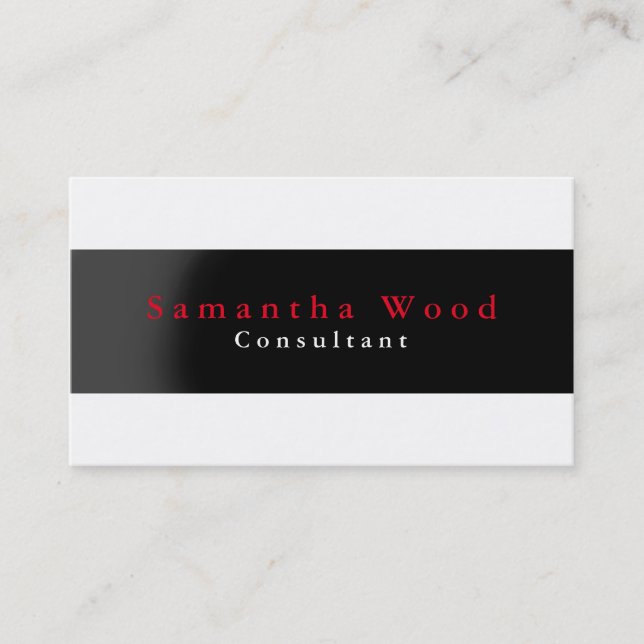 Professional Elegant Black White Minimalist Modern Business Card (Front)