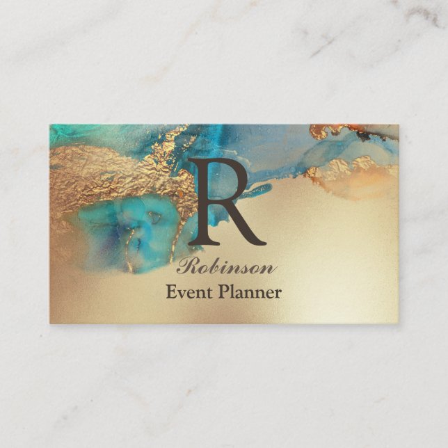 Professional Elegant Blue Business Card (Front)